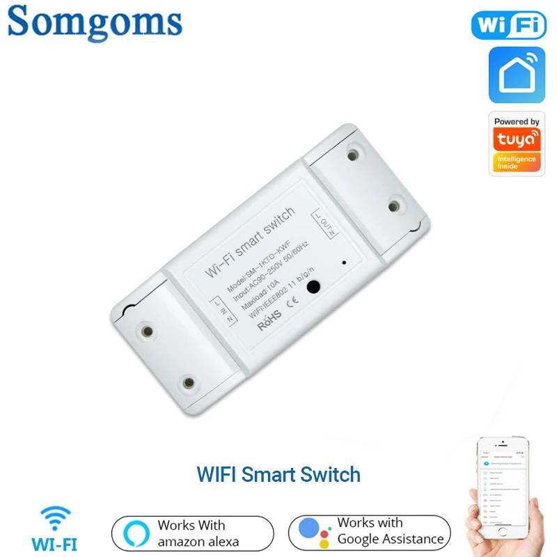 Somgoms DIY WiFi Ʈ Ʈ ġ  ܱ Ÿ̸ Smart Life APP    Alexa Google Ȩ ۵